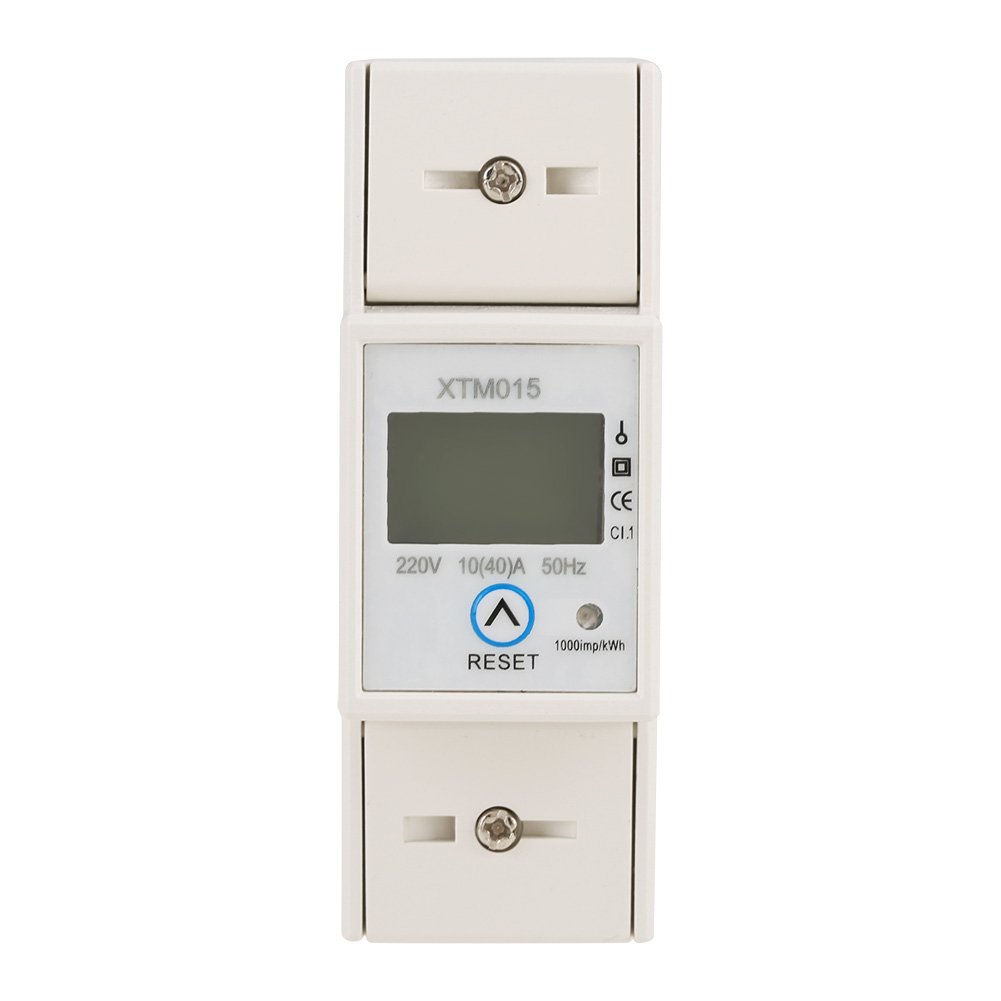 220 V 10 (40) A Digitale 1-fase 2-draads 2P DIN-rail elektrische meter Elektronische KWh-meter, elektronische KWh-meter 1-fase Din Rail Energiemeter