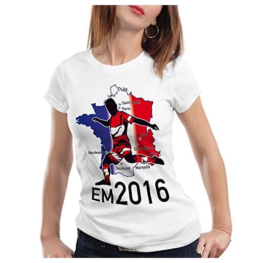 style3 EM 2016 Österrike fan dam t-shirt Frankrike alla spelplatser Österrike