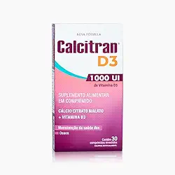 Calcitran D3 1.000UI 30 Comprimidos - Cálcio Citrato Malato com Vitamina D