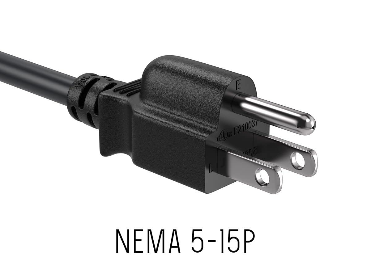 Laptop-Netzkabel, 3 m, NEMA 5-15P auf C13, 10 A 125 V, 18 AWG, schwarzes Ersatznetzkabel, Drucker-Stromkabel, Stromkabel