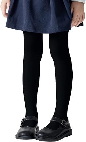 hakugoo Girls Tights Toddler Seamless Plain Leggings Stockings 2 Pack Cotton Pan