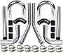 MOOSUN 2' 8-Pcs Universal Intercooler Pipe Piping Turbo Polished Aluminum Kit with Silicone Hoses and Stainless Steel T-Clamps