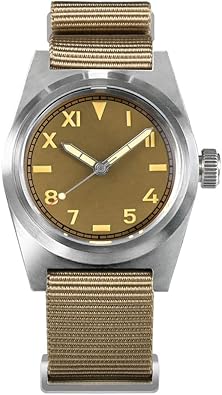 San Martin SN031G2 NH35 Vintage Military Enthusiasts Pilot Mens Watches Sapphire Glass one Nylon Strap Automatic Mechanical Stainless Steel Men Wtist Watch Yellow