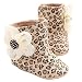 LIVEBOX Baby Premium Soft Sole Bow Anti-Slip Mid Calf Warm Winter Infant Prewalker Toddler Snow Boots (S: 0~6 months, Leopard Flower)