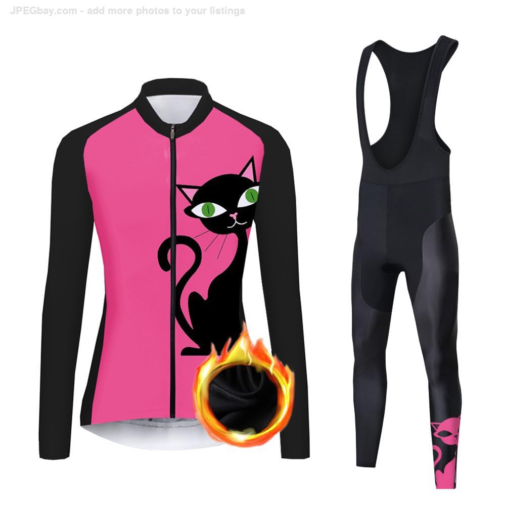 UGLY FROG RTaoNu01 Abbigliamento Ciclismo Donna Invernale Tuta da Ciclista Manica Lunga Maglia MTB Bici,Completo Bicicletta Termico Vello Giacca e Pantaloni 20D