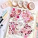 148PCS Pink Dried Pressed Flowers with Butterfly Stickers - YouthBro Real Nature Flowers Craft Set for Resin Jewelry Candle Soap Vase Making Nail Card Scrapbook Art Floral Decors