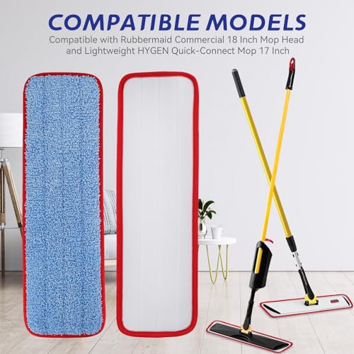 Replacement Microfiber Pad for Rubbermaid Commercial 18.5 Inch Mop Head - 10 Pack Wet & Dry Commercial Cleaning Refills Reusable Mop Refills Fit for Any Microfiber Flat Mop System 18.5" by BeiLan - Image 2