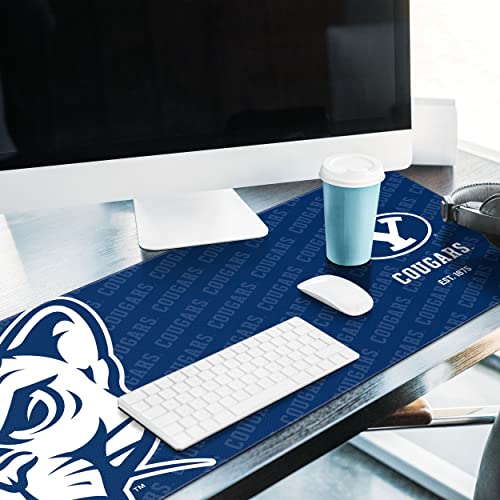 Image of YouTheFan NCAA BYU Cougars Logo Series Desk Pad | Water And Stain Resistant, Heavy-Duty Non-Slip Rubber Backing, Stitched Edge, Fits Under Mouse, Computer And Keyboard