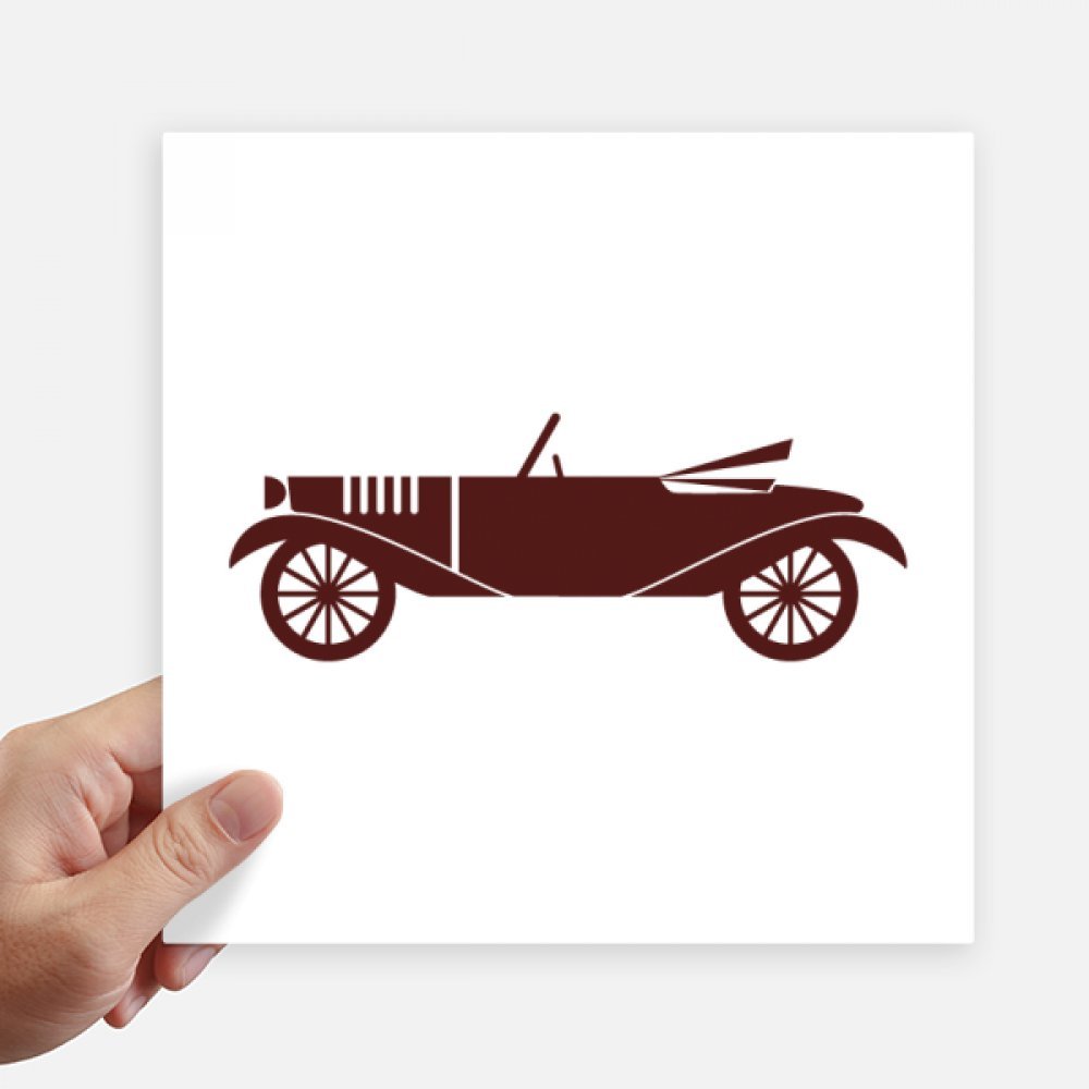 Autocollant carré de 20 cm motif voiture classique géométrique multicolore 4 pièces