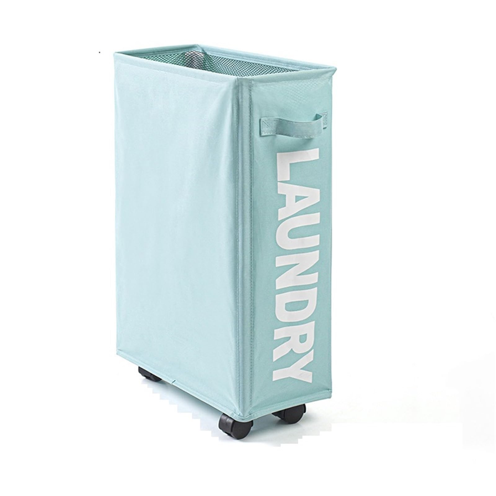 Laundry Basket On Wheels Laundry Basket With Wheels Large Capacity Yoga Mat Storage Multifunctional Foldable Waterproof Dirty Clothes Bag(Blue)
