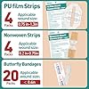 AZEN 28 Pack Wound Closure Strips, 3 Types Butterfly Bandages, Emergency Laceration Closure Kit, Repair Wounds Without Stitches, Quick Clot Zip Stitch Wound Closures Device