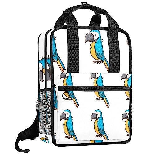 Sac à dos pour garçon bleu multicolore ajustable motif perroquet