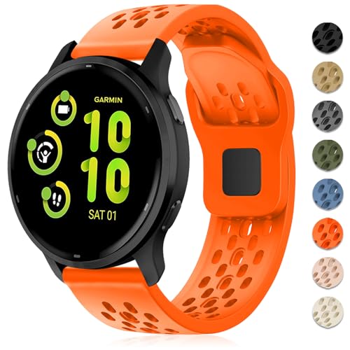 Inhosper �ʋC���o���h Garmin Vivoactive 6/5/3/Venu/Venu Sq/Venu 2 Plus�Ή� 20mm �\�t�g�V���R���E�H�b�`�X�g���b�v �X�|�[�c�����p���X�g�o���h Garmin Forerunner 55/165/