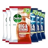 Dettol Antibacterial Biodegradable Kitchen & Bathroom Cleaning Wipes, 150 Count, Pack Of 6, Power Pure, Eco-Friendly, Multi-Surface, Effective Germ Protection, 3 X 25