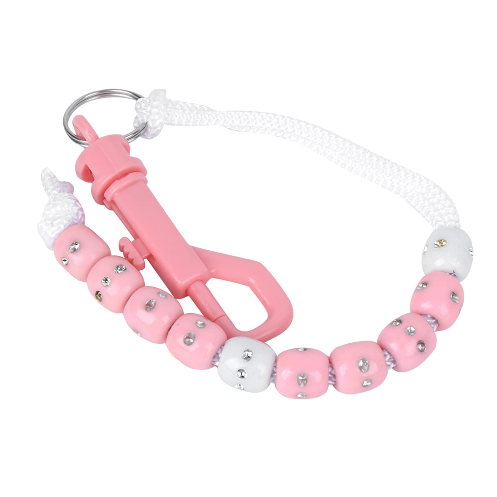 EIMSOAH Ball Beads Putt Counter,Golf Beads Score Counter with Clip, Golf Bead Chain Score Counter with Artificial Shining Stone Golf Counter Putting for Training(Pink)
