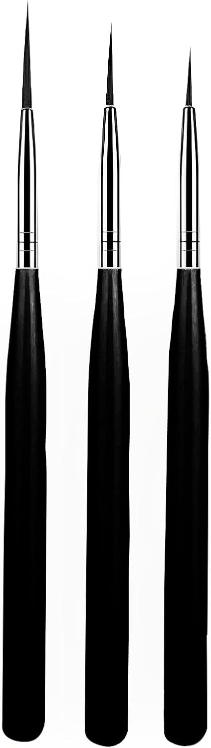 luoshaPUCY 3Pcs Nail Art Liner Brushes, Nail Liner Striping Brush Nail Brushes for Nail Art Fine Designs UV Gel Polish Painting Striper Brushes, Black luoshaPUCY 3Pcs Nail Art Liner Brushes, Nail Liner Striping Brush Nail Brushes for Nail Art Fine Designs UV Gel Polish Painting Striper Brushes, Black