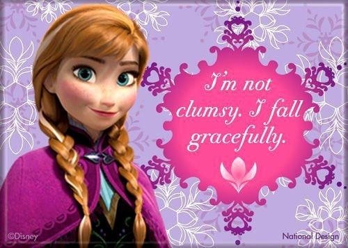 Disney FROZEN - I'm Not Clumsy, I Fall Gracefully - princess Anna Refrigerator Magnet