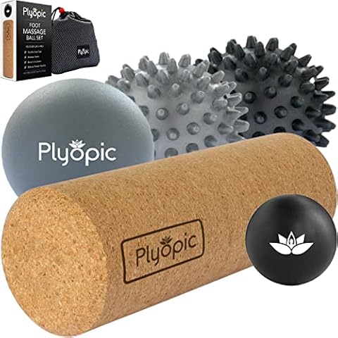 Plyopic. Massage Ball Set (5pcs) for Deep Tissue Muscle Recovery, Myofascial Release, Trigger Point Therapy, Mobility, Plantar Fasciitis Relief. Eliminate Muscle Pain & Tension in Your Back Neck Foot Cover