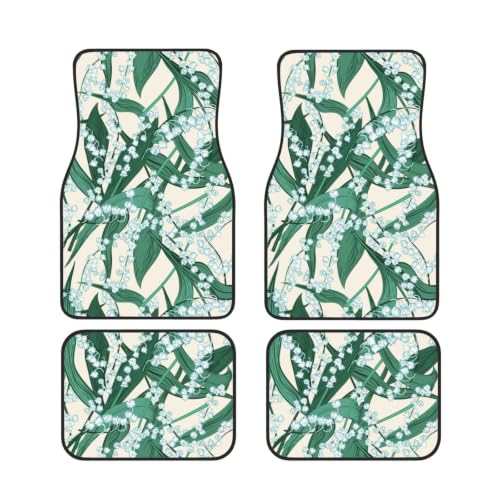 Alfombrillas antideslizantes para coche de neopreno con diseño Lirio del Valle