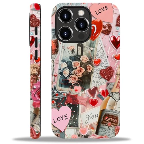 ZHEGAILIAN Case for iPhone 15 Pro Max,Romantic Love Drinking for 2 in 1 Hard Shell + Soft Silicone,Shockproof Bumper Drop Protective Case for iPhone 15 Pro Max