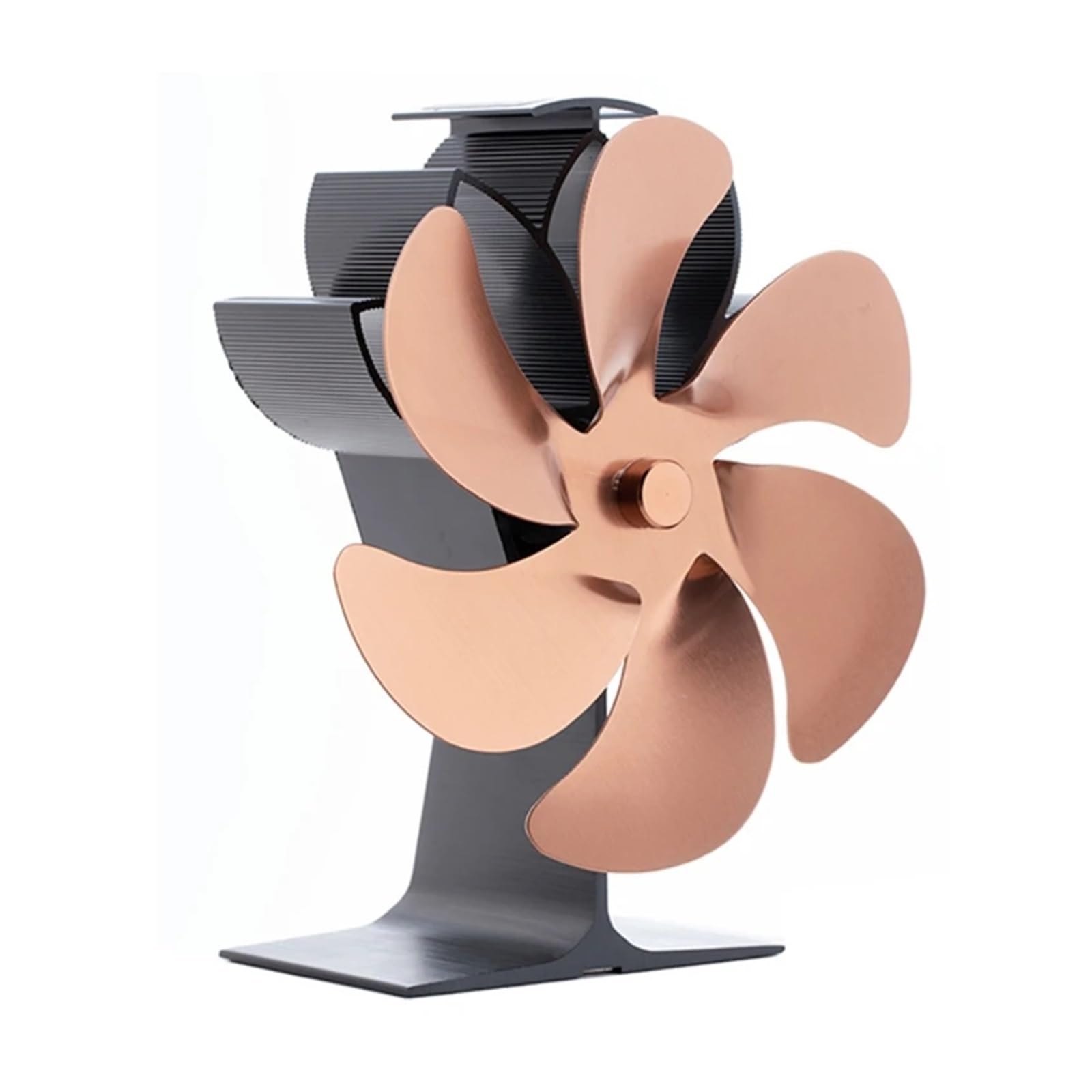 Ventilador De 6 Estufas Alimentado Por Calor Con Termómetro For Leña For Quemador Que Ahorra Espacio Y Dispersa El Manera Eficiente Vientos Fuertes(Bronze)