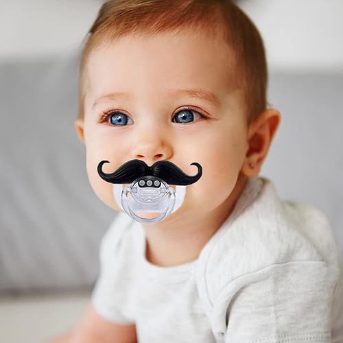 Miniatura 8 de Chupetes divertidos para bebé, chupetes de bigote de 0 a 18 meses para bebés, bigote Binky, regalo para recién nacidos, bebés, niños pequeños, sin 2