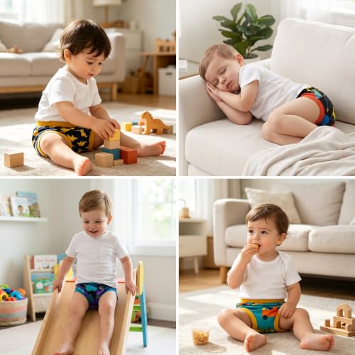 Image of BIG ELEPHANT Toddler Training Pants, Soft Cotton Absorbent Training Underwear for Baby Boys & Girls