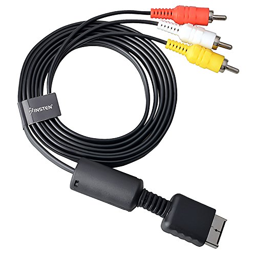 Insten Replacement Playstation PS3 AV Cable Compatible For Playstation PS3 / PS2 / PS1 / PS3 Slim (6FT)