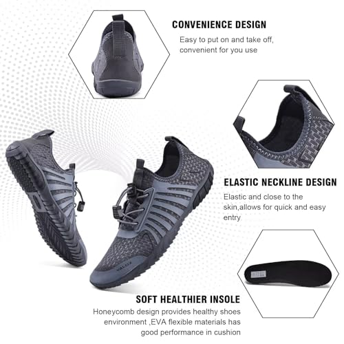 Image of YALOX Water Shoes Men's Women's Swim Shoes Outdoor Beach Barefoot Quick-Dry Aqua Pool Socks Swimming Yoga Surfing Exercise