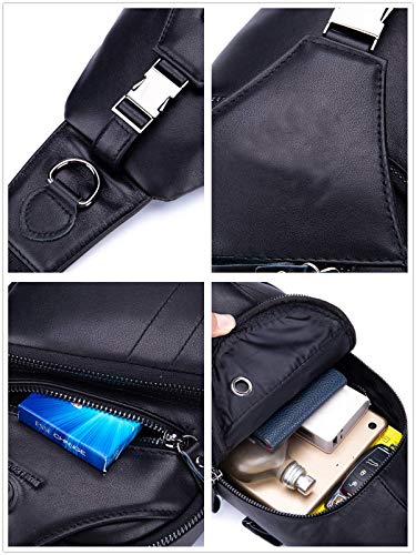 Leren schoudertas voor heren, schoudertas, borsttas, waterbestendig, draagtas, schoudertas, boodschappentas, voor wandelen, werken, school, zaken, fietsen, reizen - Image 7