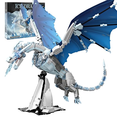 HJPLPXH Fantasy Ideas Ice Dragon Model Building Block Set