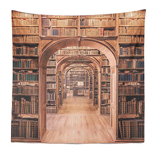 Library Bookshelf Tapestry Books Bookcase Wall Hanging Decor Indian Mandala Bohemian Hippie Trippy Large Tapestry For Bedroom Living Room Dorm(80X60 Inch) #TOP6