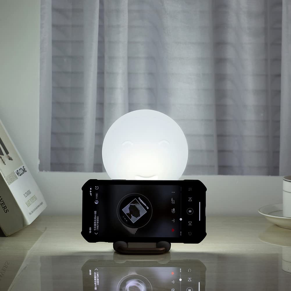 WOLONG Tischlampe LED Tragbares nachtlicht Runde USB-aufladung leselampe Nachttischlampe Dimmbar Kind Silikon Nachtlampe Schlaflicht mit Handyhalter,für Babyzimmer, Schlafzimmer Wohnräume