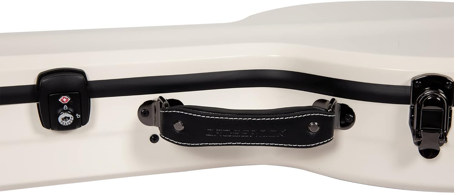 Crossrock Fiberglass Banjo Case fits 5-String Resonator Styles, with Interior Compartment, Backpack Straps, Hygrometer, TSA Lock-Milky White (CRF2020BJMW)