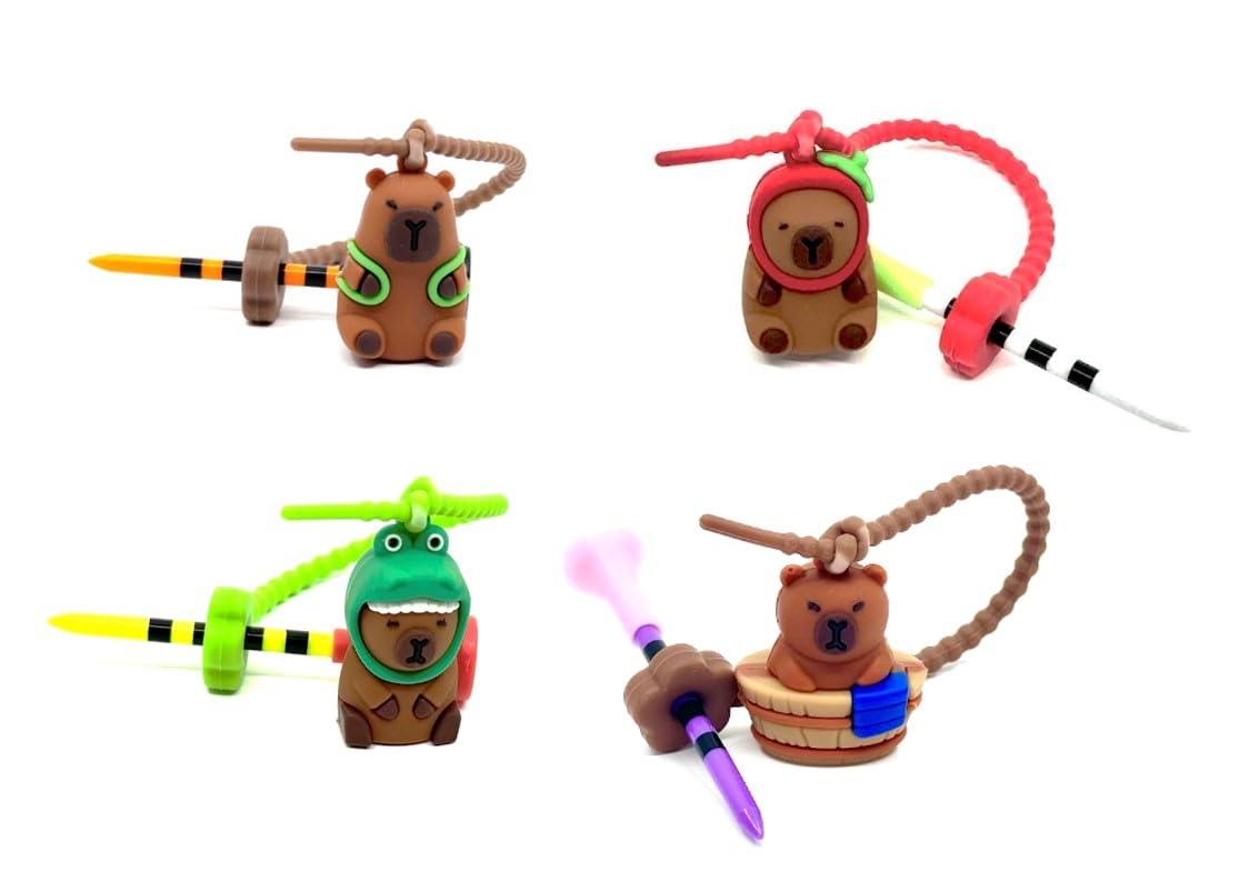 Premium Capybara Golf Tees Hanger 4 Pcs Silicone & 3-1/4