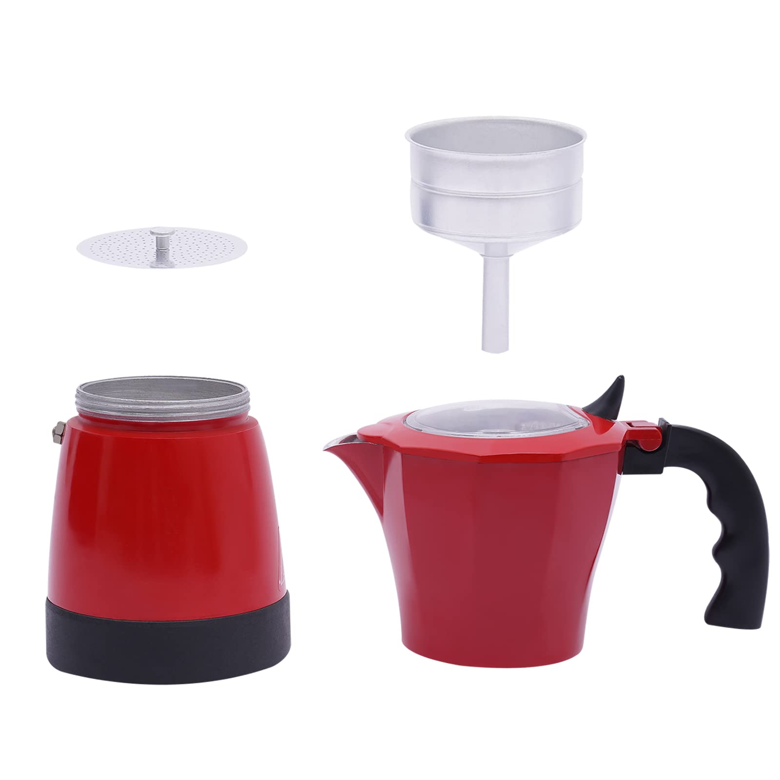 Caffettiera elettrica 300 ml, macchina per caffè espresso piccola e compatta per 1-6 tazze, Moka Pot con base girevole a 360°, ideale per casa, ufficio e viaggi