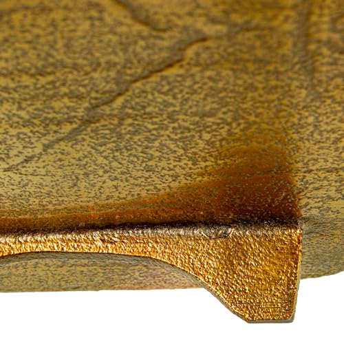 Bandeja rectangular de aluminio dorado con asas negras 43x18x9cm - 6