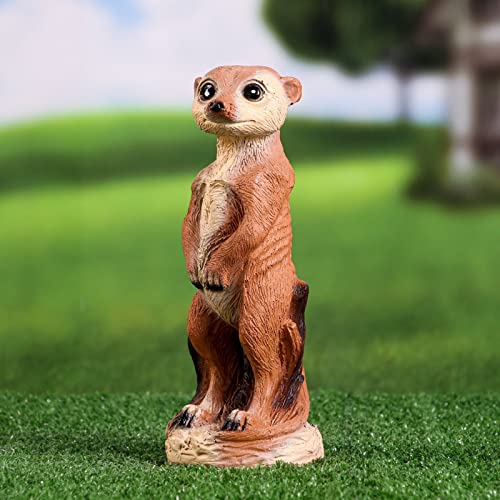 Meerkat Garden Animal Statue, 9 Inch - Outdoor Statues for Garden Decor - Life Size Animal Statues