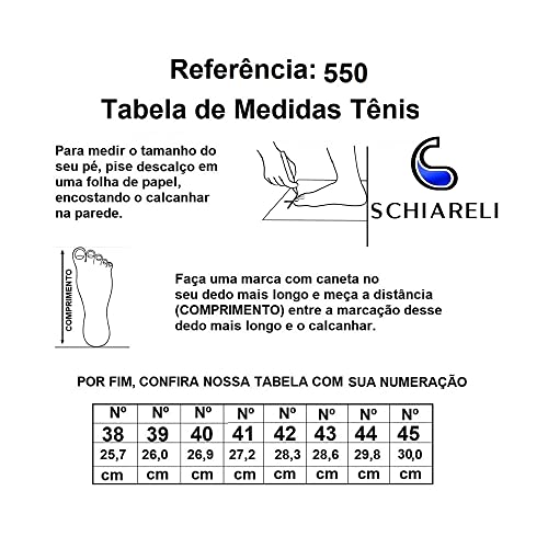 Tênis Masculino Confortável Para Trabalhar, Academia E Caminhada SCHI-550M-V1 Cor:Azul;Tamanho:40;Gê