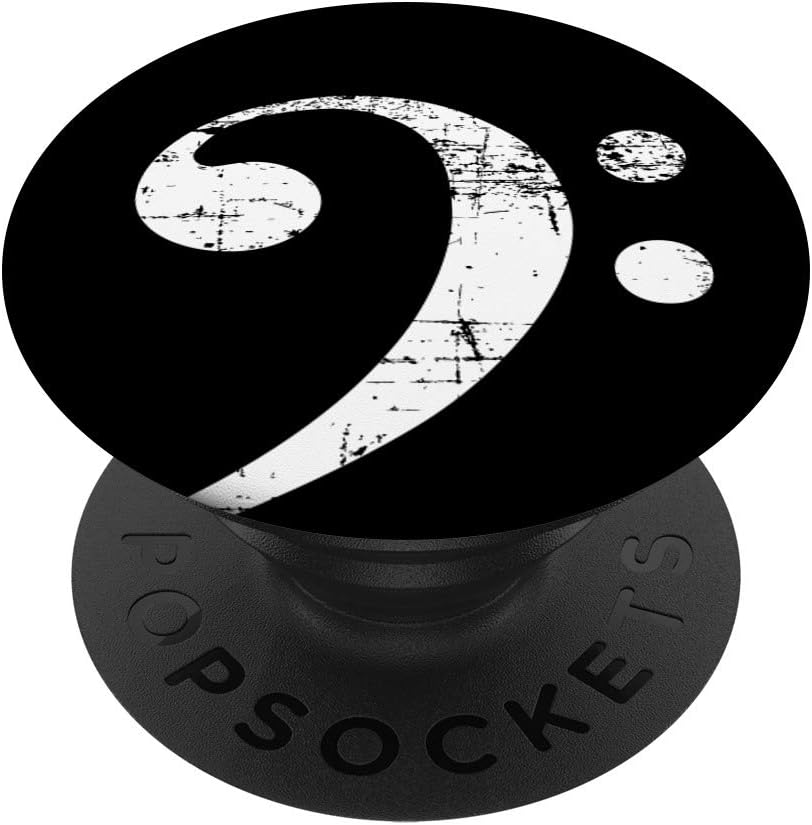 Bass Clef Design Bass Players + Bassists Gifts PopSockets PopGrip: Swappable Grip for Phones & Tablets