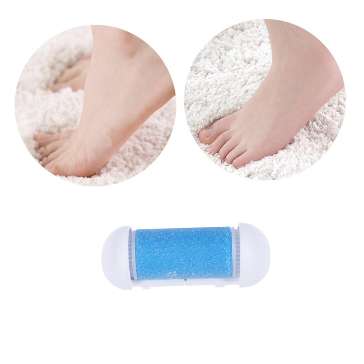 Healeved 20piezas Rodillos De Para Exfoliador De Pies Accesorios Para Remoción De Muerta y Durezas Diseño Ergonómico Resistente Al Agua Color Azul