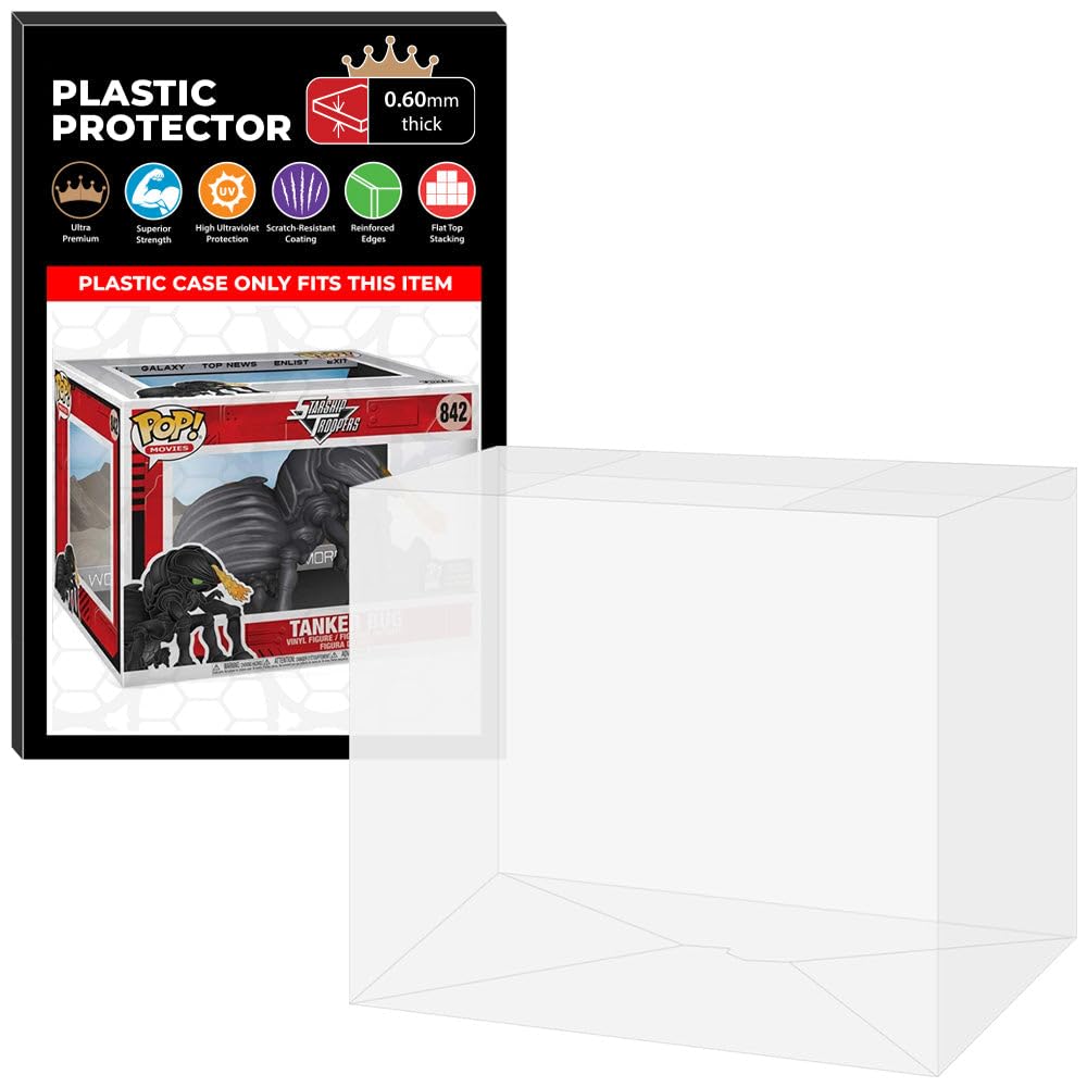 Display Geek, 1 x Plastic Pop Protector Only Compatible with 6 inch Tanker Bug ECCC #842 Funko Pop Box - Nothing Else fits