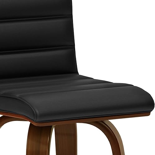 Miniatura 5 de SIMPLIHOME Roland Mid Century Taburete moderno de altura de mostrador en piel sintética vegana negra, para comedor y cocina