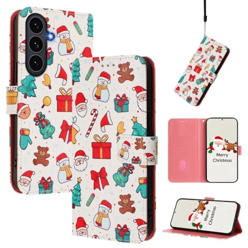 Étui portefeuille Samsung A52s 5G Noël : protection cuir antichoc avec fentes pour cartes