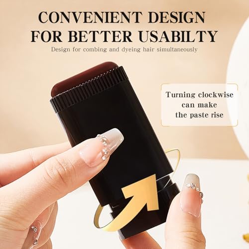Image of 3 Pack Instant Root Touch-Up Stick(Black+Coffee+Brownish Black): 2-in-1 Temporary Hair Color Comb Set for Gray Coverage, Washable in One Shampoo & Gentle