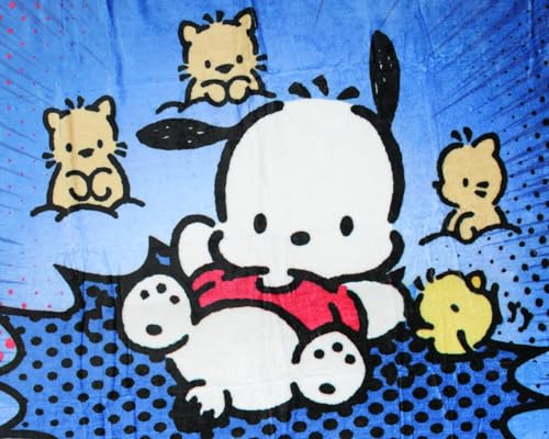 Sanrio Hello Kitty and Friends Pochacco Animal Buddies Cute Throw Blanket 46"x60" Cozy Soft Fleece Throw Blanket for Bed Couch