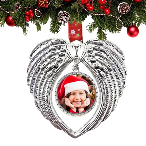 Conmemorativos De Navidad: Alas De Aleación De 25 Mm/0.98 Pulgadas En Forma De Corazón | Sangel Vigilándome | Siempre En Cardíaco, La Pérdida De La Decoración De Memoria del Ser Quer