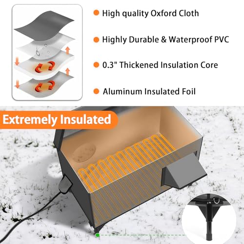 Cuccia riscaldata per gatti, isolata e resistente alle intemperie, con porta di fuga, per gatti randagi