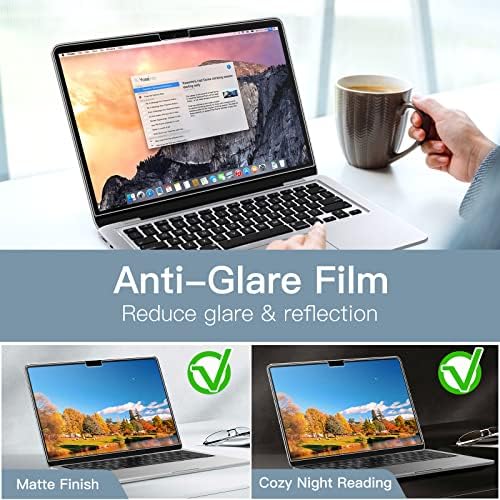 JETech Ochraniacz Ekranu dla MacBook Air 13,6 Cala (2022, M2), Matowa Folia Przeciwodblaskowa, Zapobiegająca Odciskom Palców, 2 Sztuki