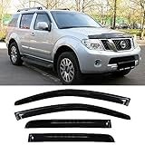 STARTSHIP 94512 Side Window Wind Deflector,4pcs Outside Mount Style Shade Sun Rain Guards Set,Dark
